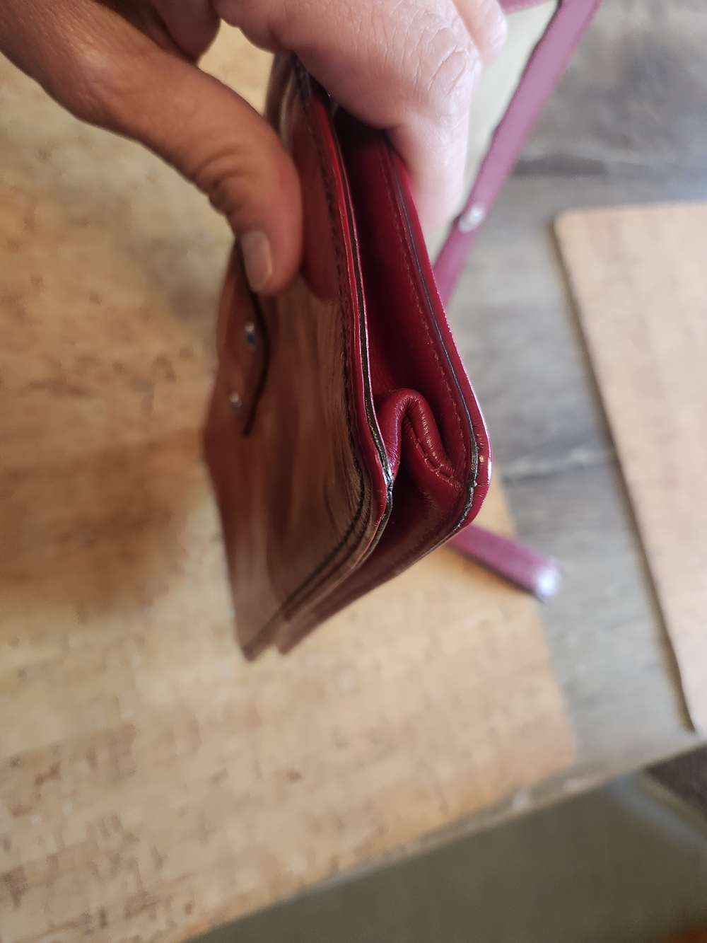 Coach Cherry Red Leather Wristlet with Silver Buckle - Picture 8 of 9